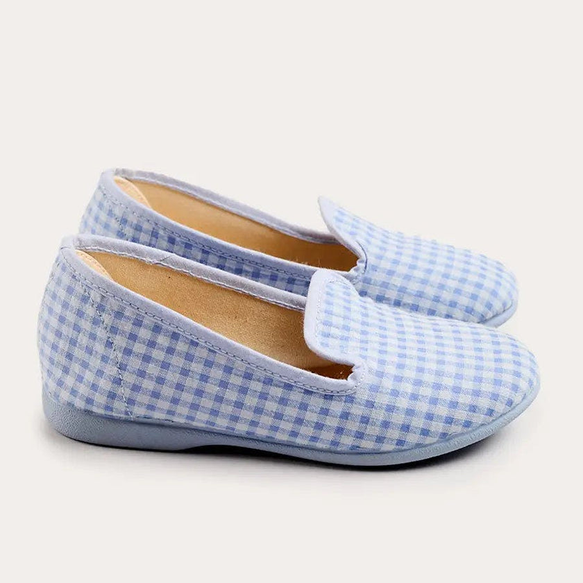 Beauchamp Gingham Slippers in Blue (24-35EU)