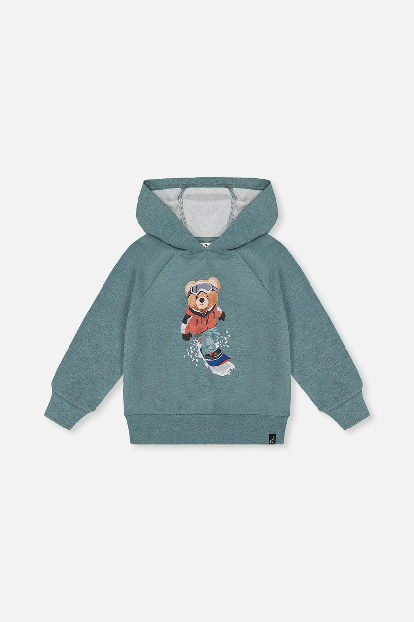 Hoodie With Screenprint Pale Turquoise