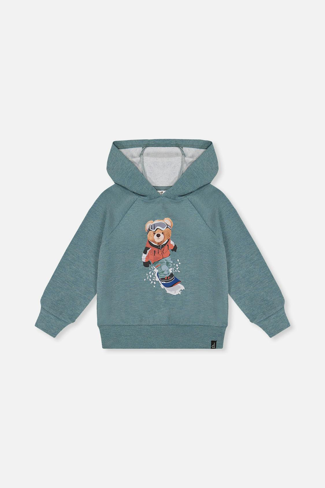 Hoodie With Screenprint Pale Turquoise