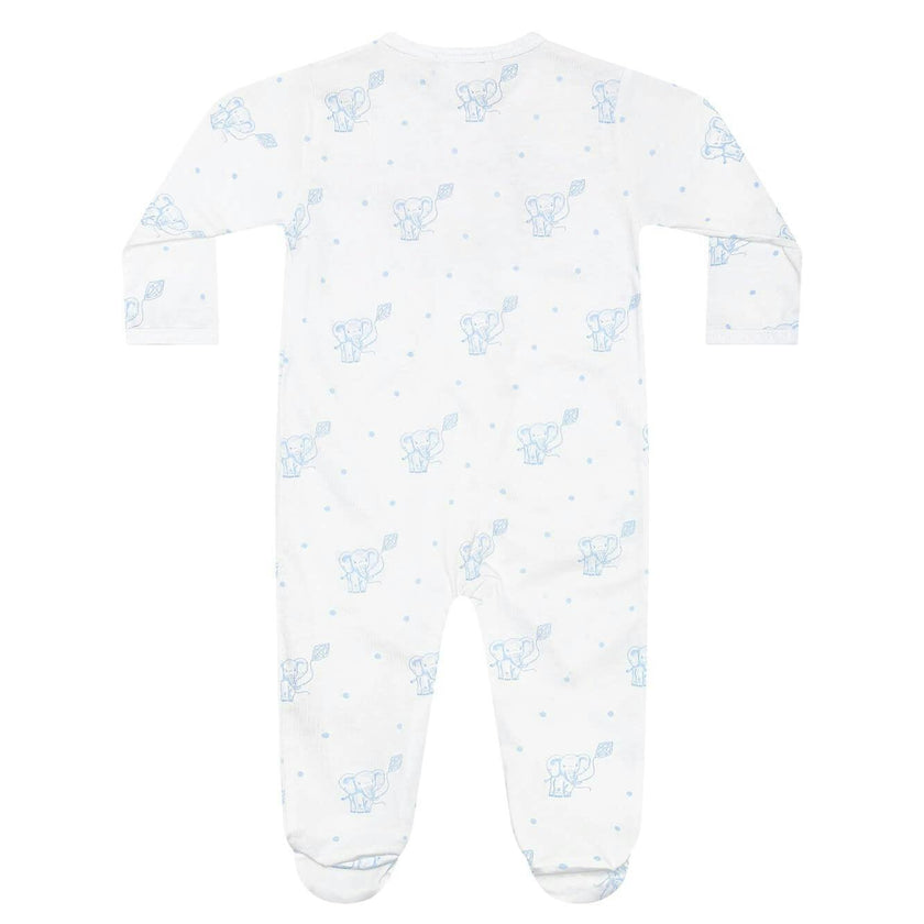 Blue Elephant Zipper Footie