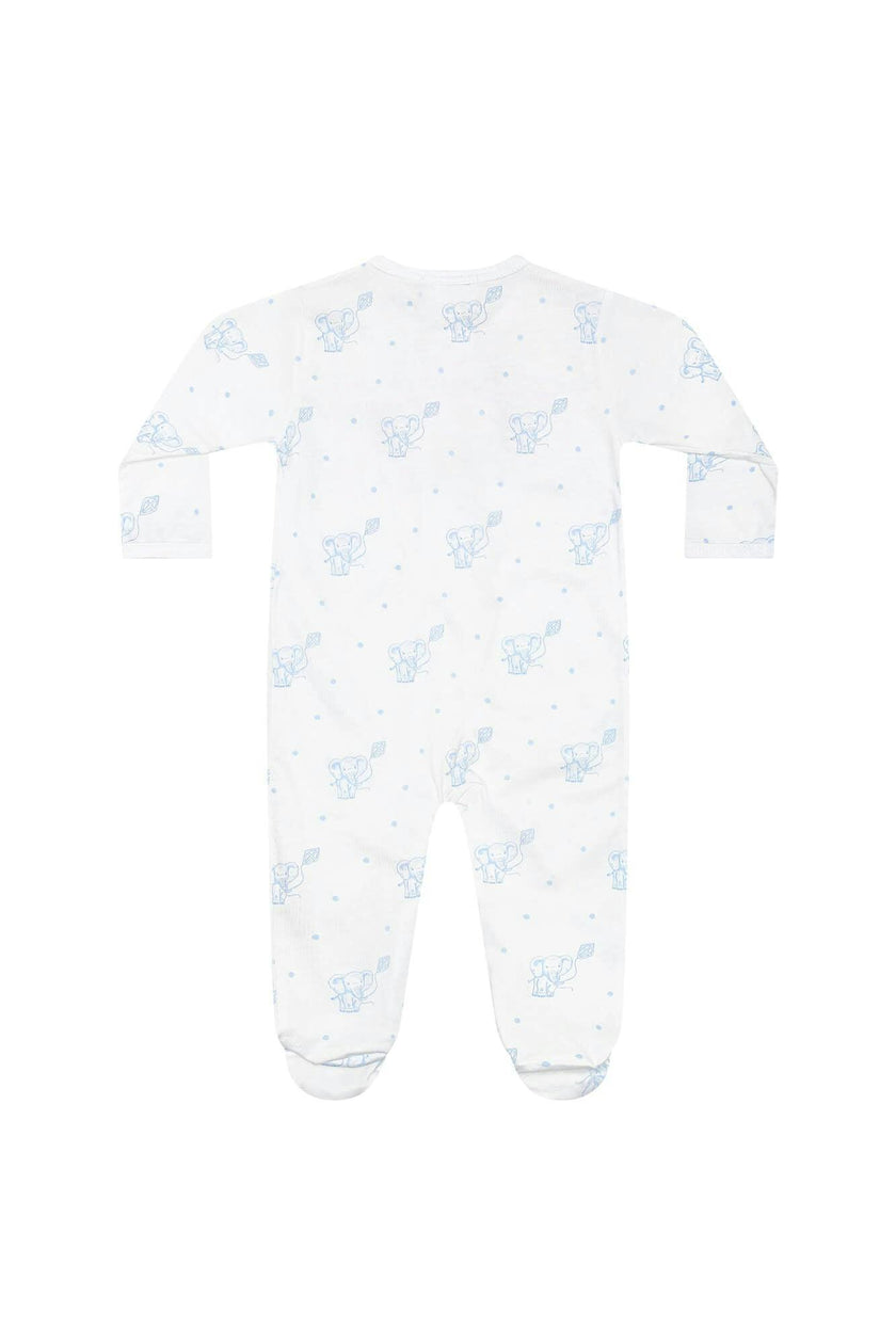Blue Elephant Zipper Footie