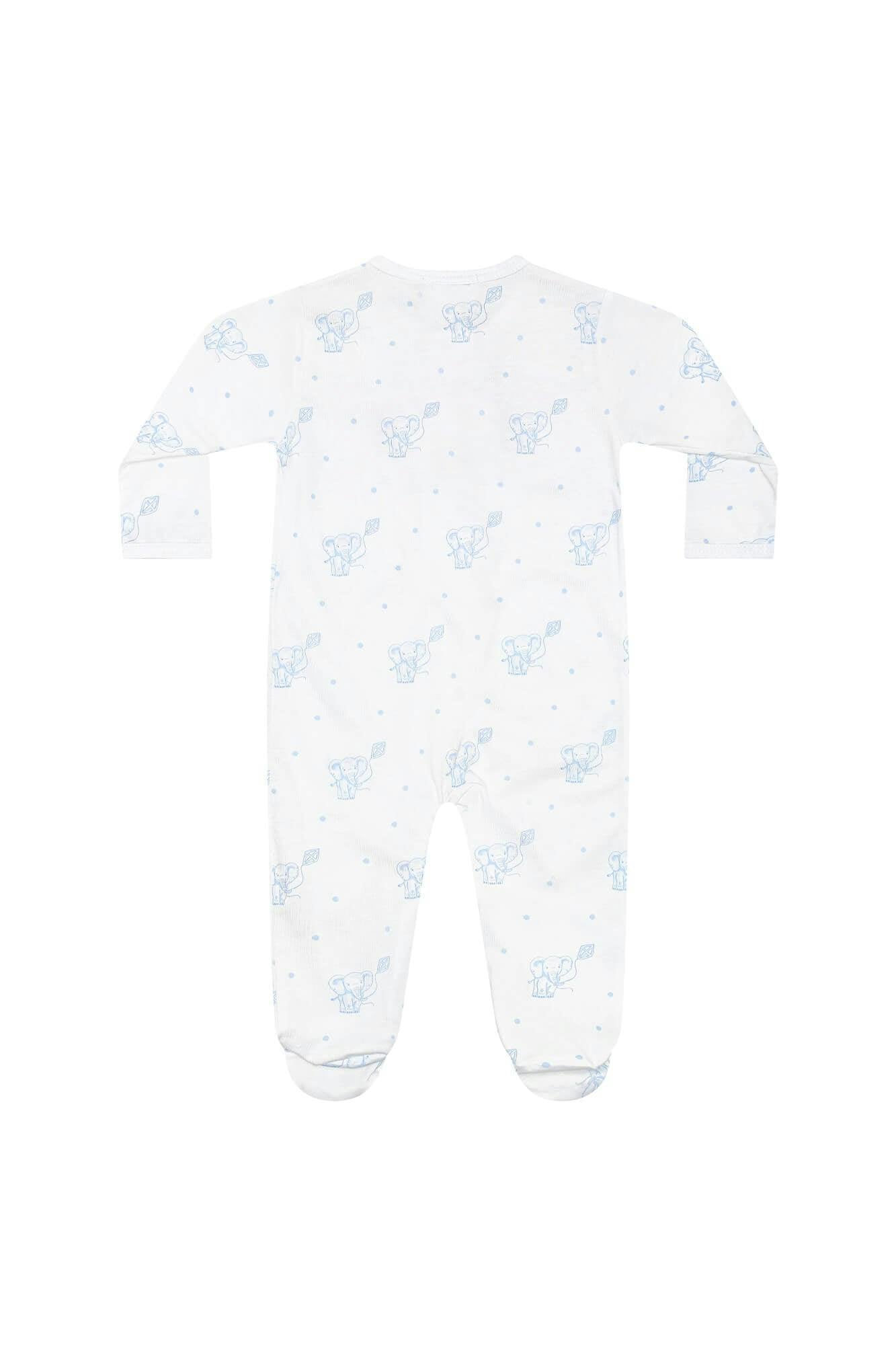 Blue Elephant Zipper Footie