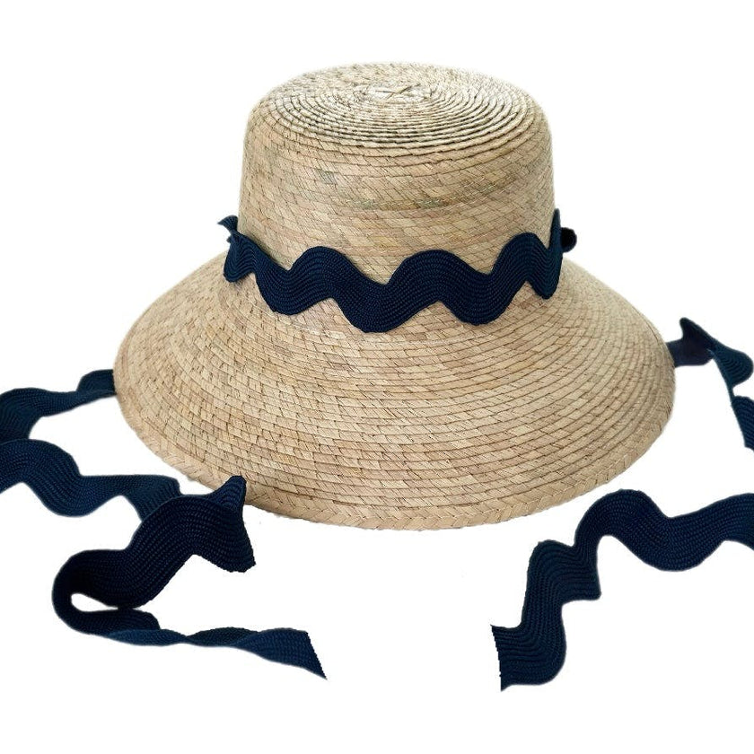 Palmetto Girl’s Hat - Navy Ric-Rac Ribbon
