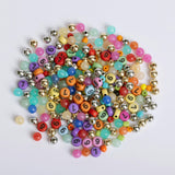 6-7 Stretch Beaded Bracelet DIY Numb er Bead Jar Over 1100 Beads With Charms