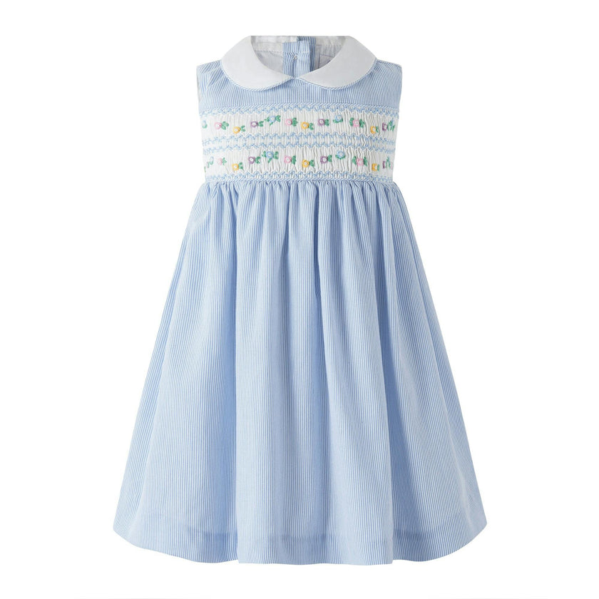 Blue Stripe Smocked Dress and Bloomers
