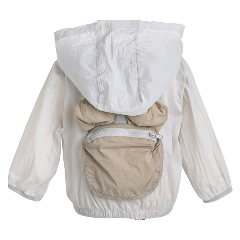 Gray Pocket Hooded Jacket