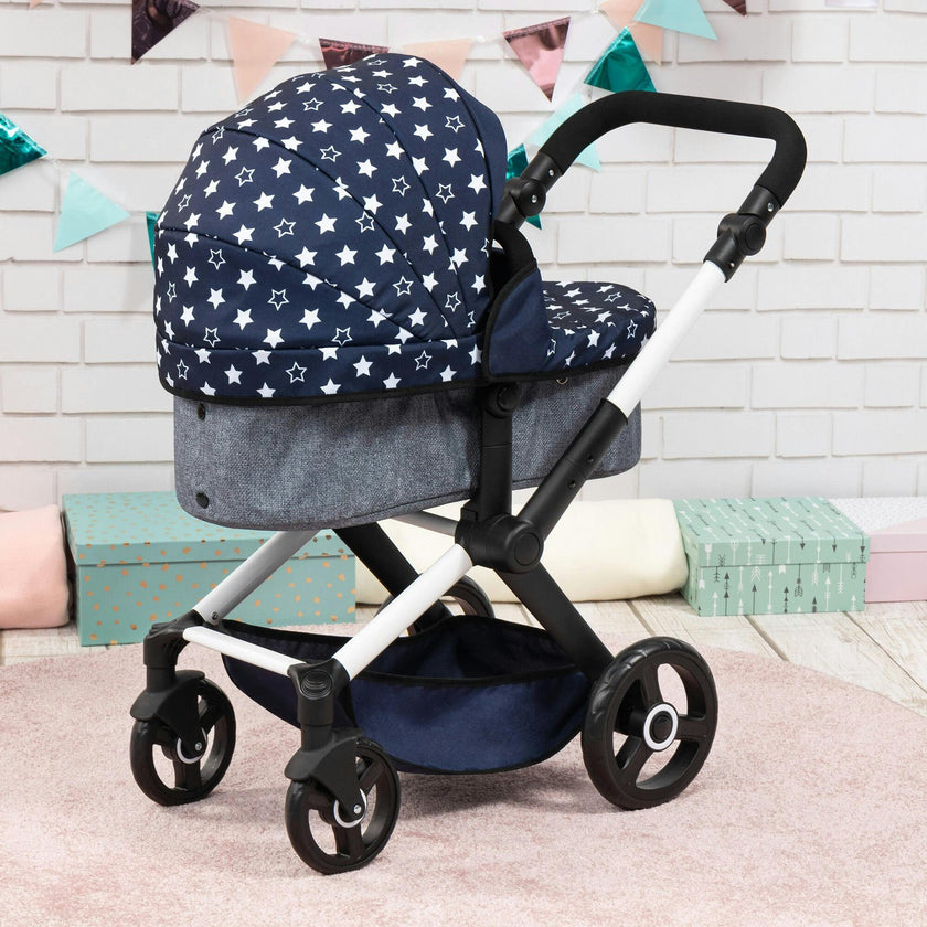 Bayer Design Dolls: Pram Xeo - Blue & White Stars