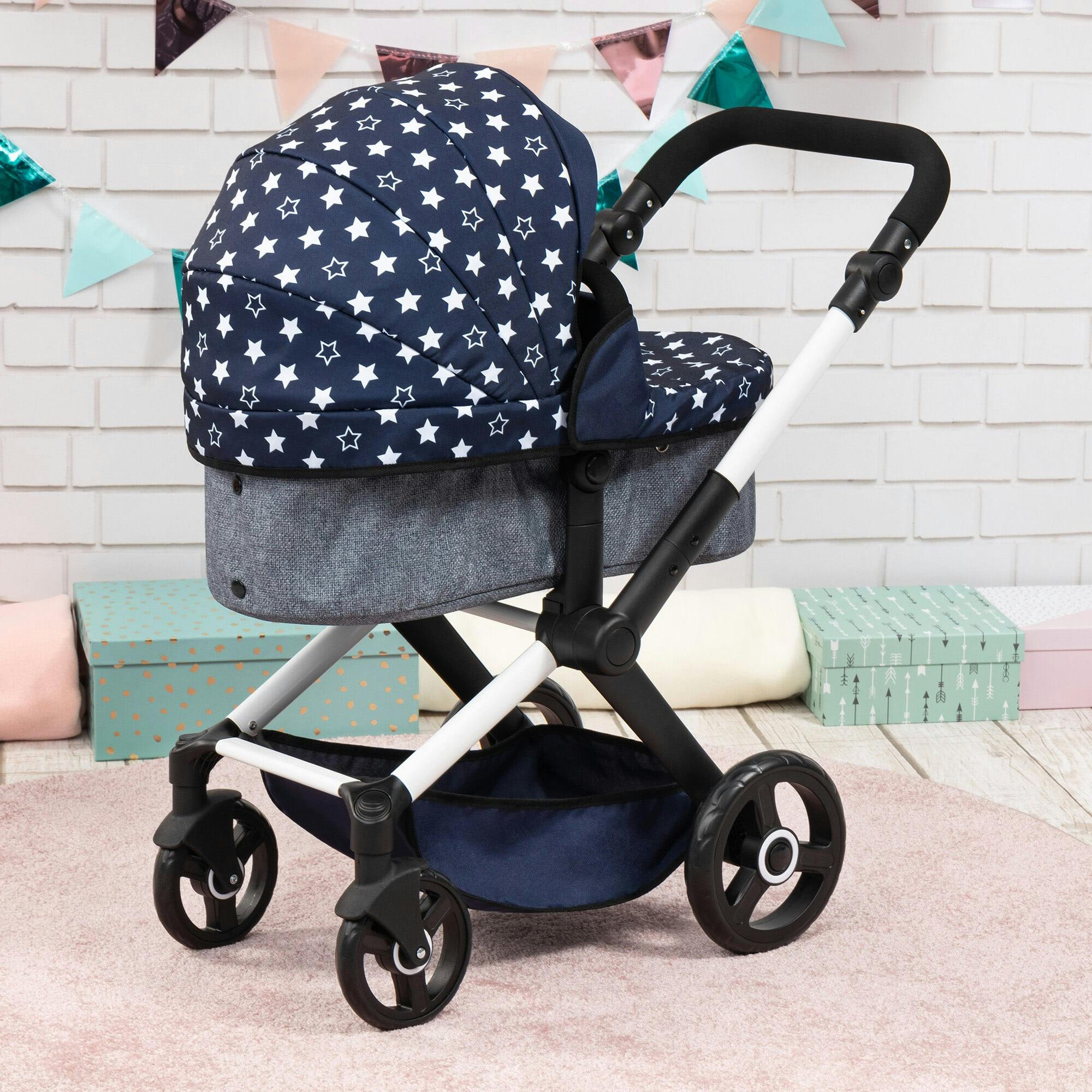 Bayer Design Dolls: Pram Xeo - Blue & White Stars
