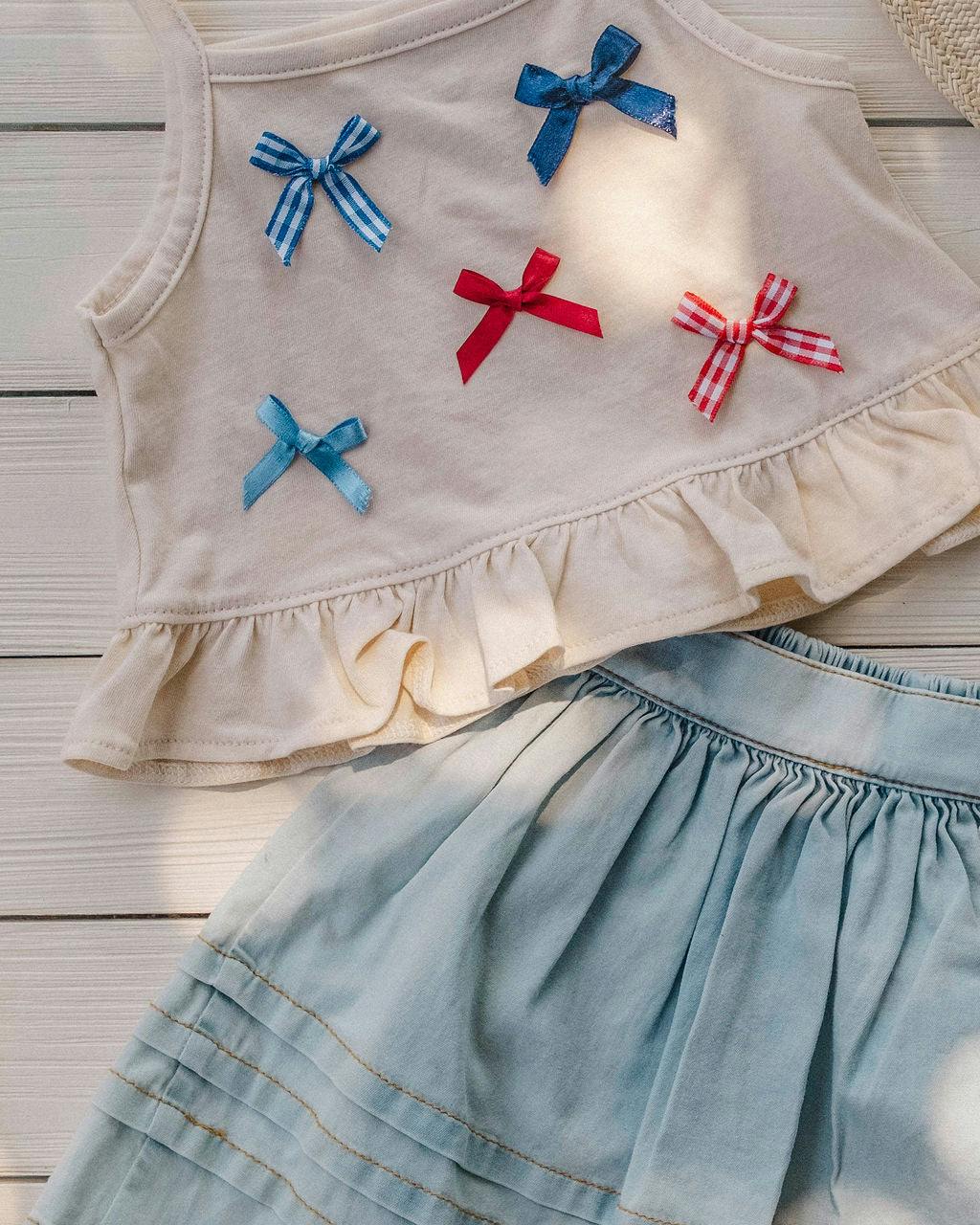 Ruffle Skirt Set in Denim