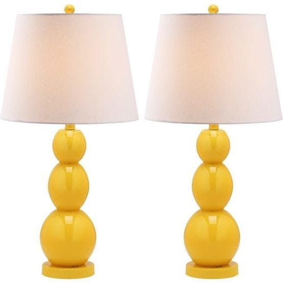 Set of 2 Jayne Three-Sphere Glass Lamps