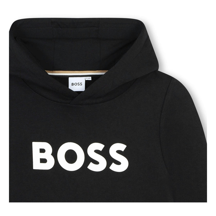 Black Hooded Logo Sweatshirt
