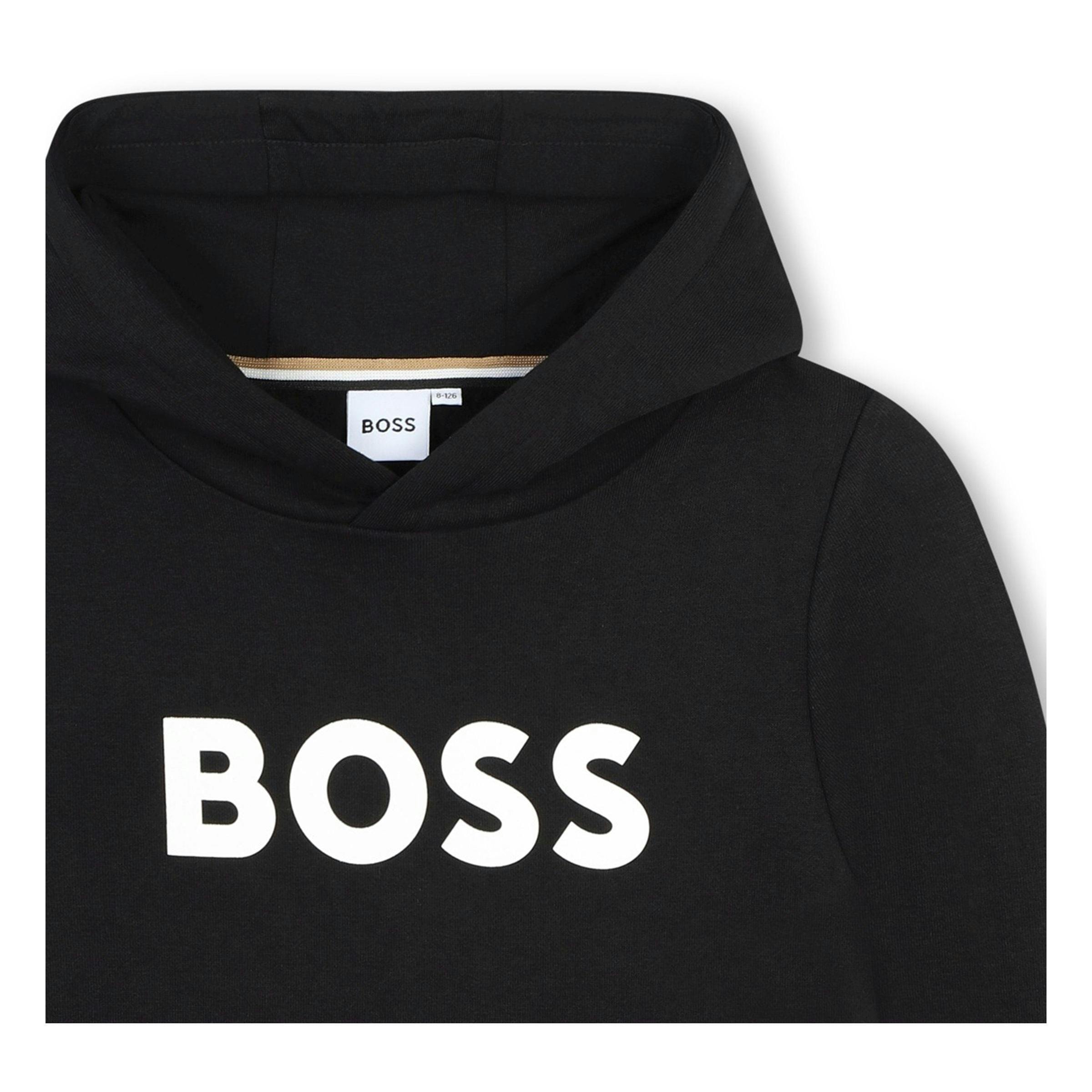 Black Hooded Logo Sweatshirt