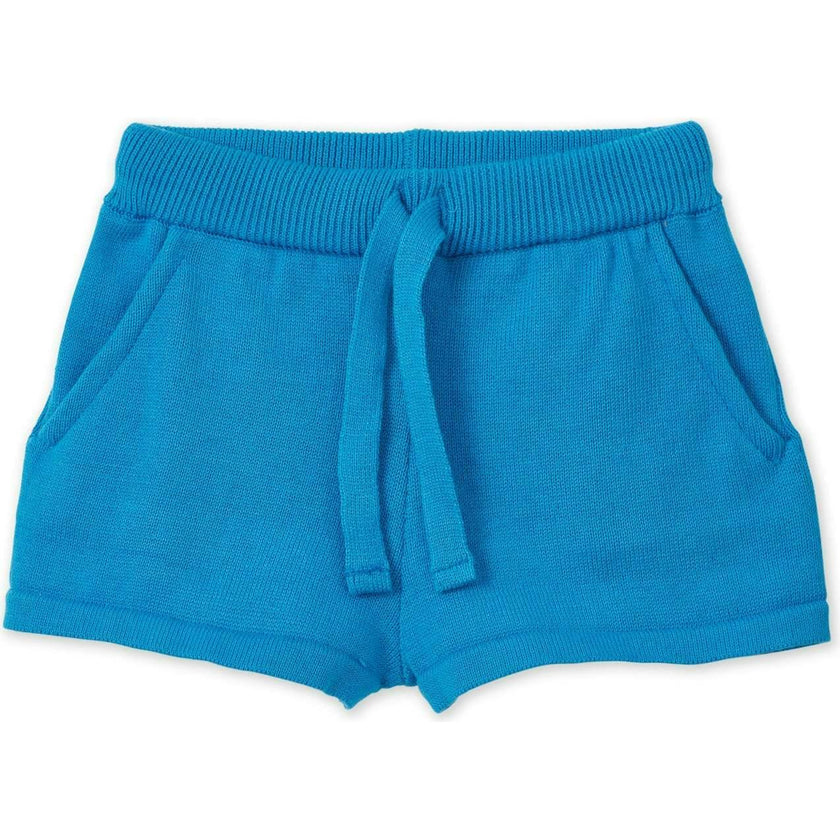 Organic Cotton Knit Shorts, Blue