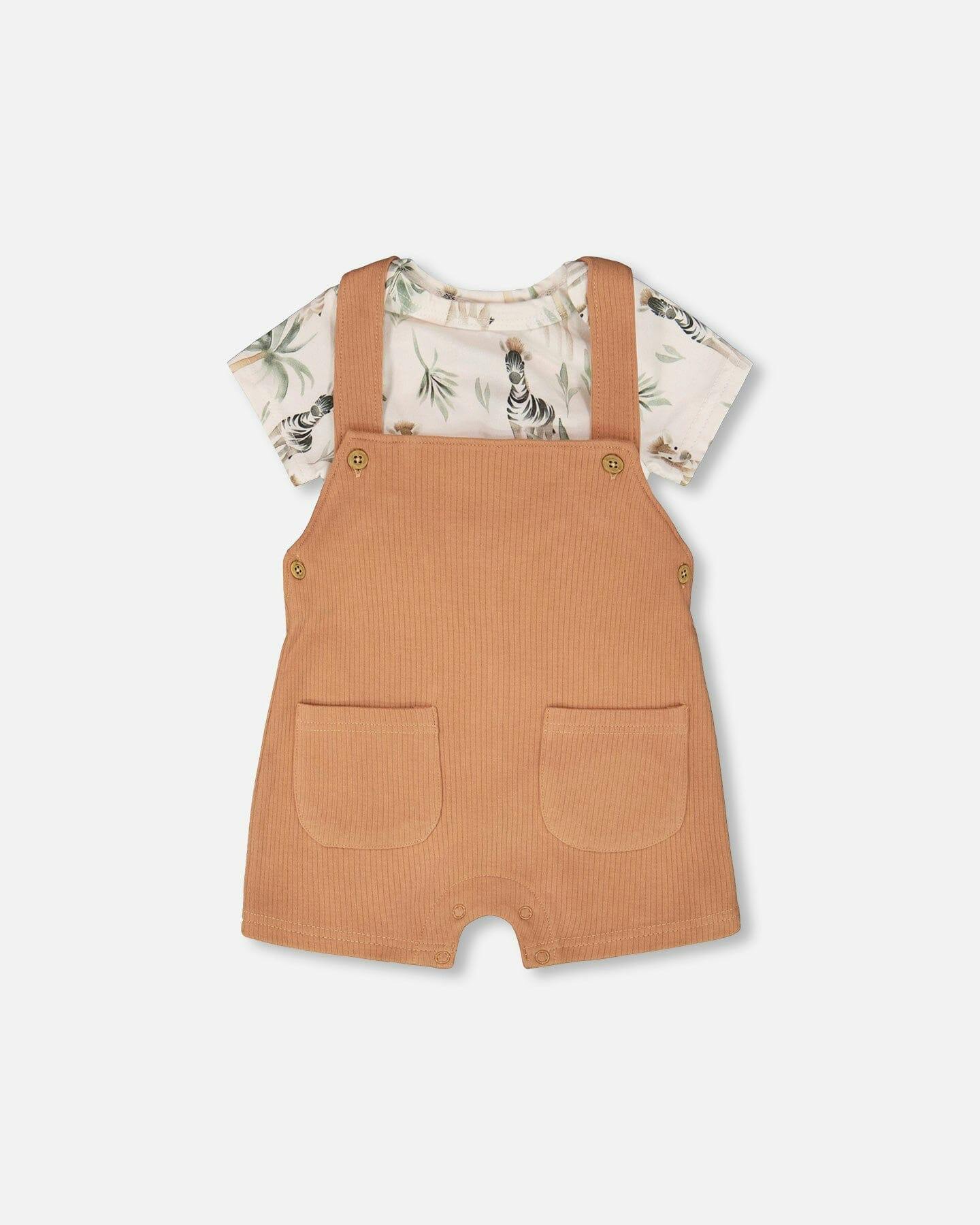Organic Cotton Jersey T-Shirt And Cotton Rib Pants Set
