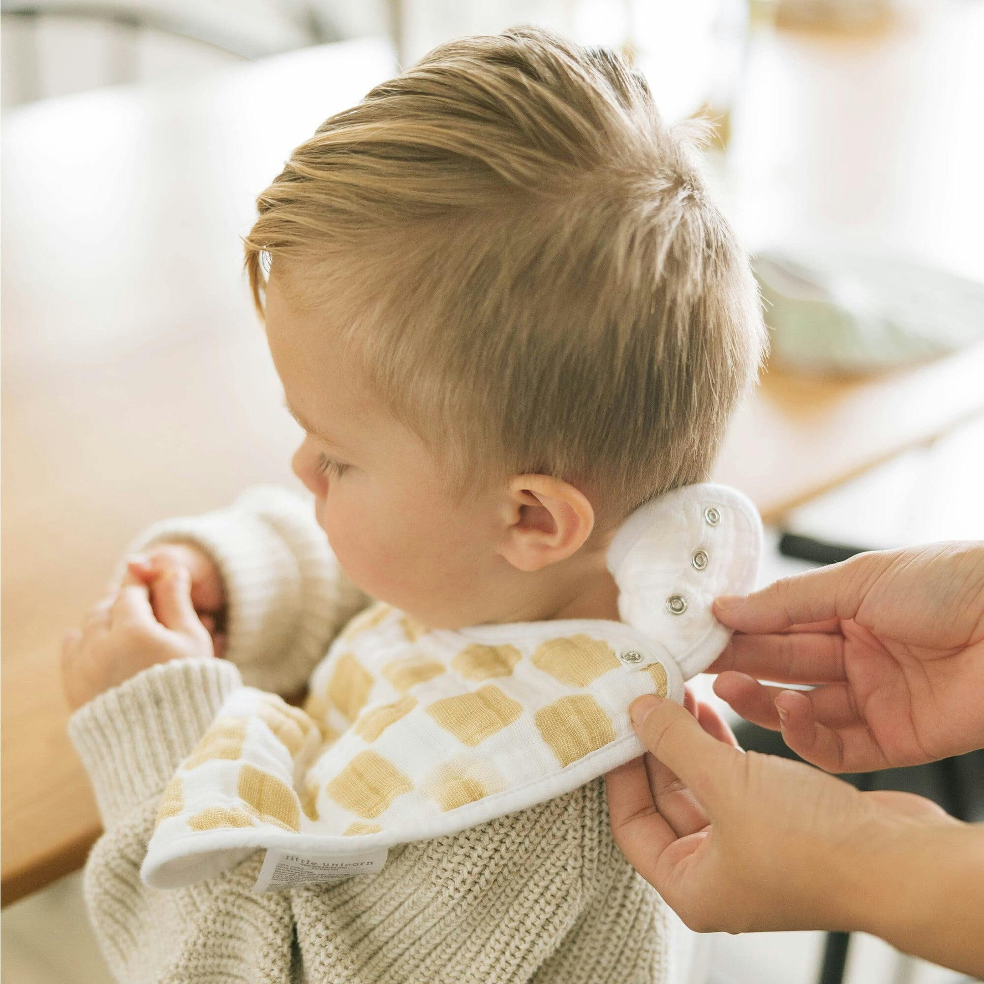 Cotton Muslin Classic Bib 3 Pack - Adobe Checker