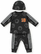 Baby Basketball Thermal 3 Piece Set - Black