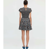 The Gia Mini Nap Dress - Chocolate Swedish Floral