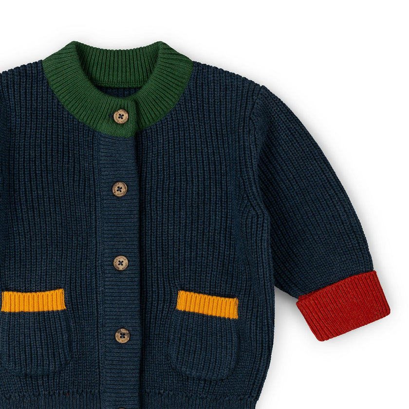 Midnight Snuggly Knitted Cardigan, Blue