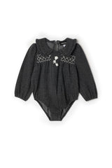 Herringbone Stretch Bubble Black