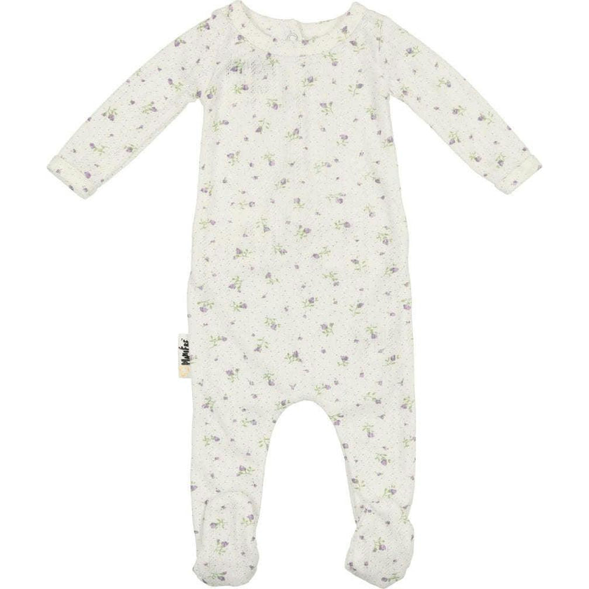 Eyelet Floral Footie