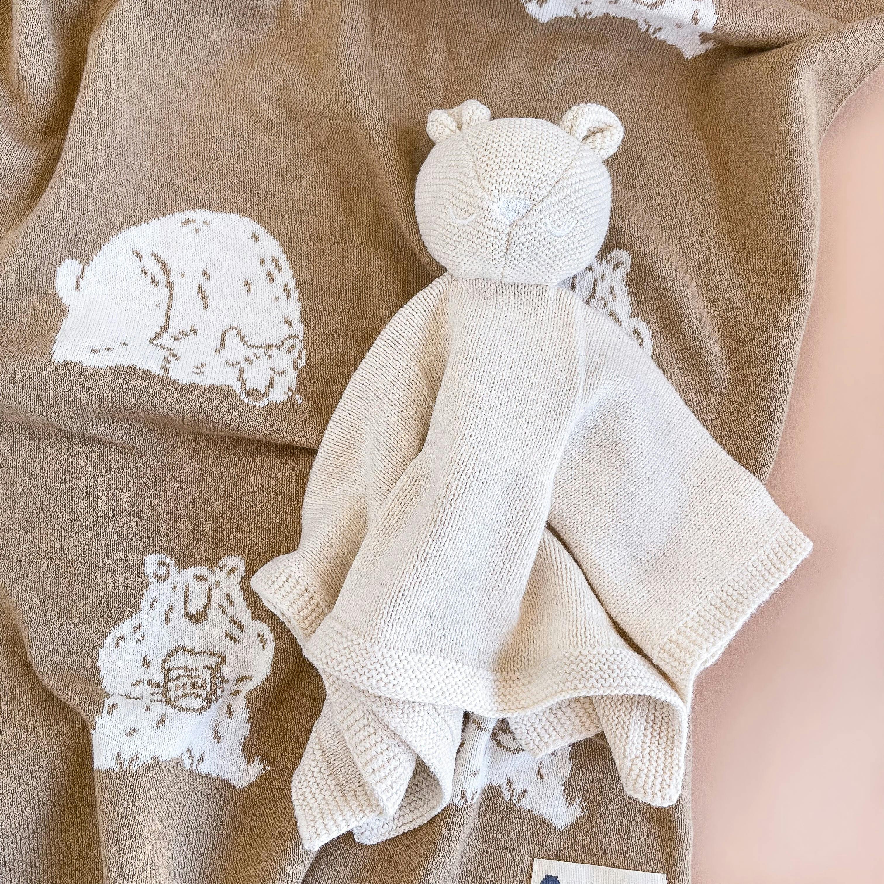 Honey Bear Blanket & Lovey Baby Gift Set | Organic Cotton