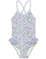Girls' one-piece swimsuit, purple | POPPY 1P