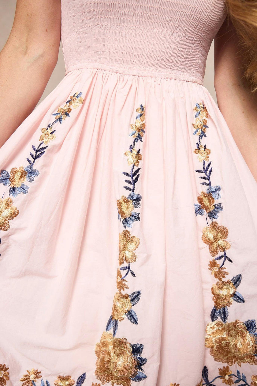 Hattie Dress in Embroidered Spring Floral