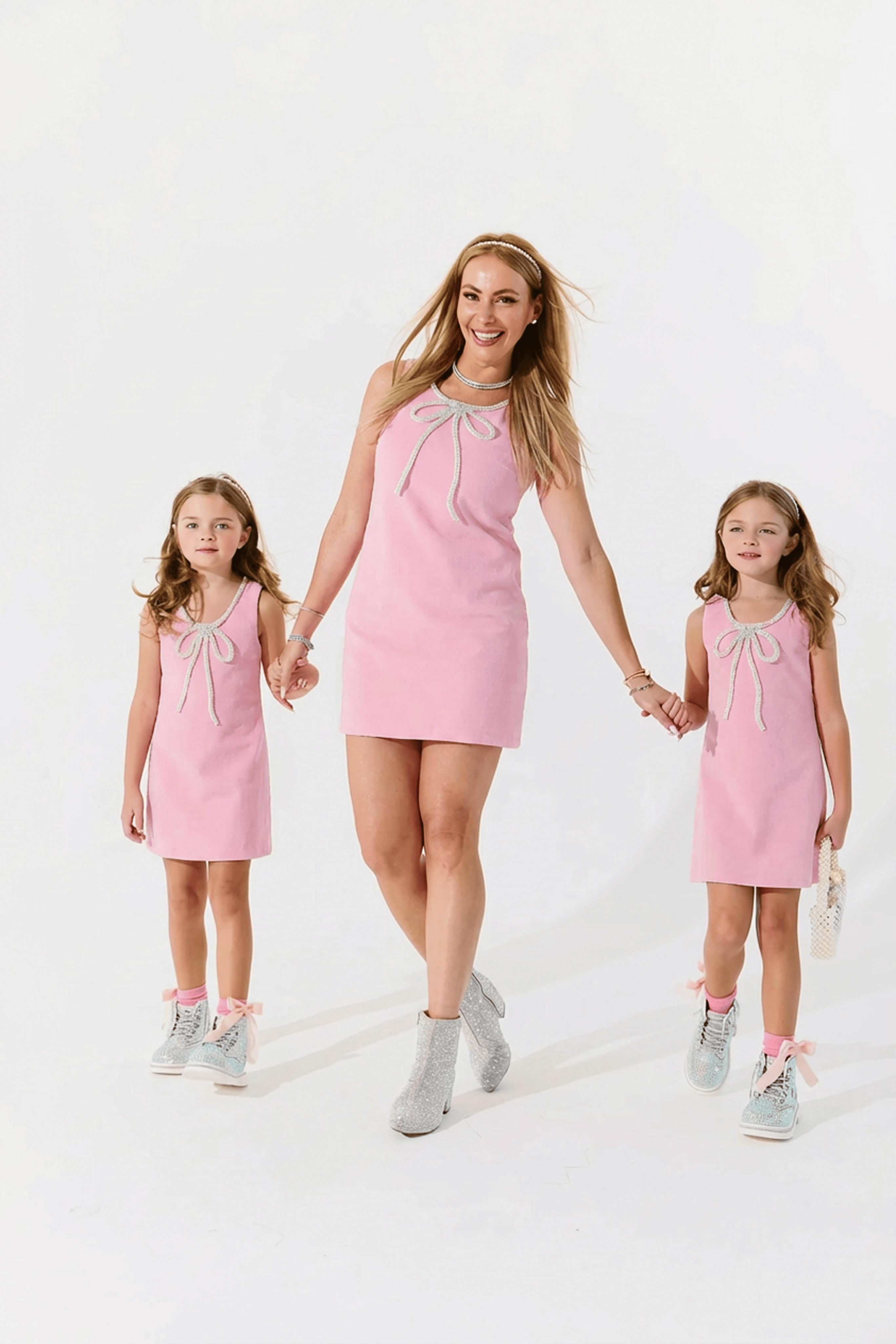 Pink Velvet Bow Princess Dress