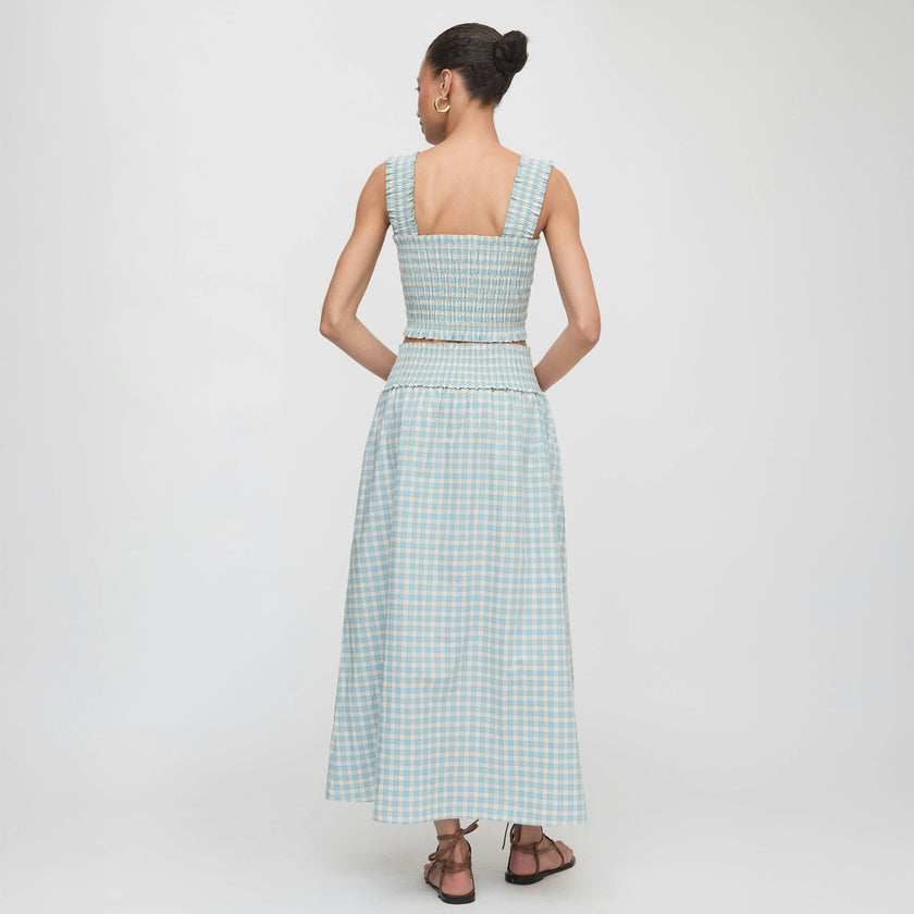 The Delphine Nap Skirt - Blue/Red Gingham