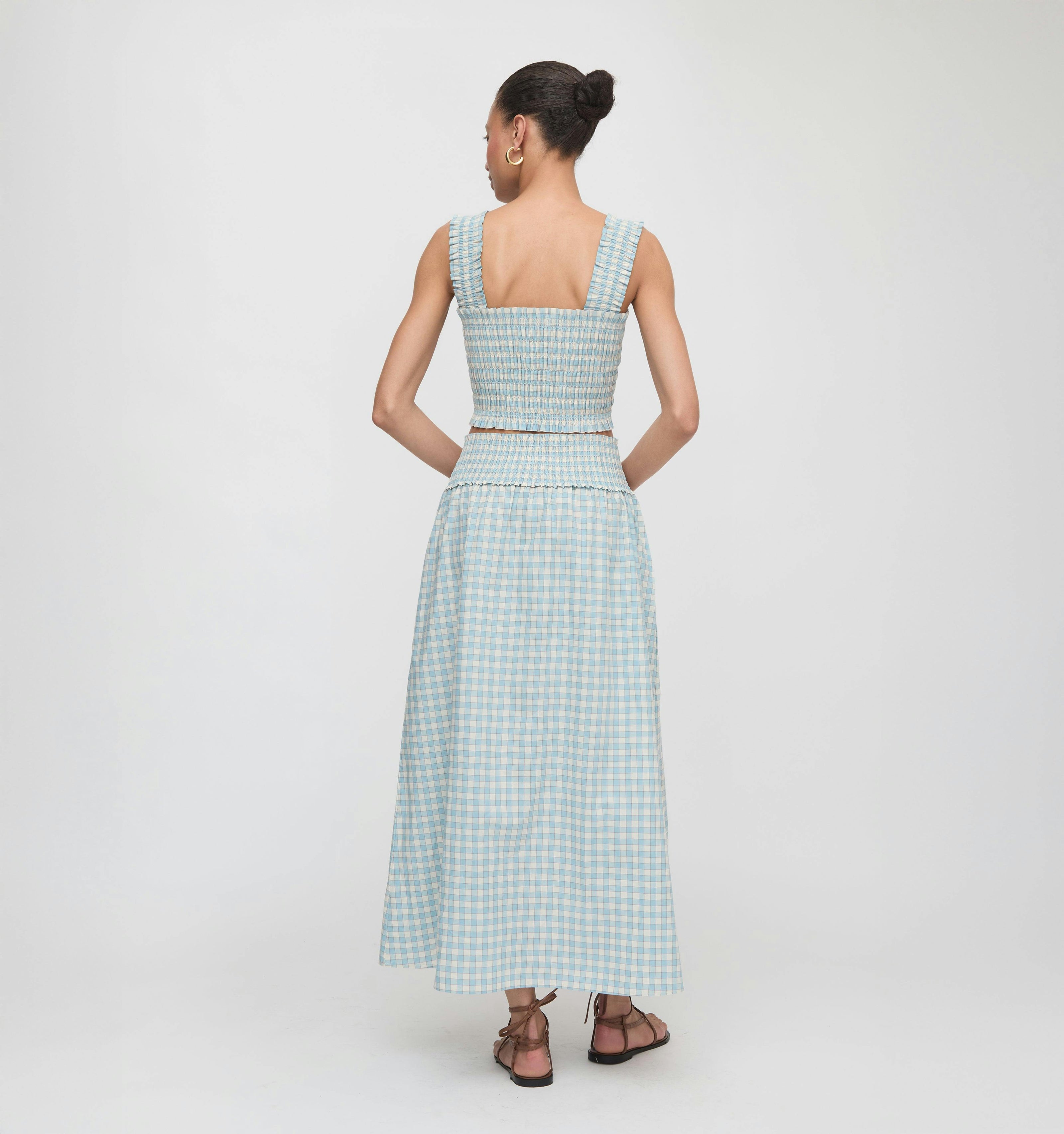 The Delphine Nap Skirt - Blue/Red Gingham