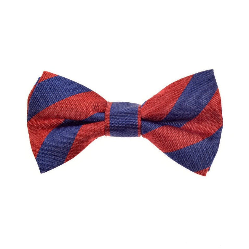 Henley Silk Bow Tie - Blue & Red Varsity Stripes