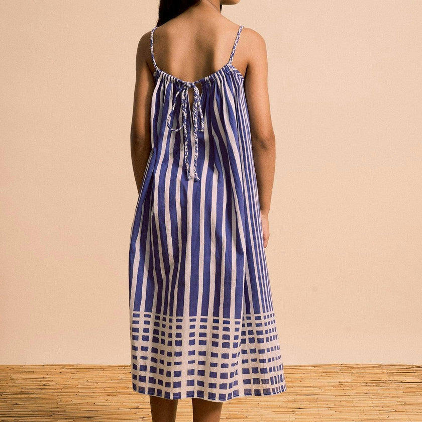 BALI STRIPED DRESS BLUE & WHITE
