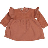 Jacquard Dress with Ruffle Shoulder