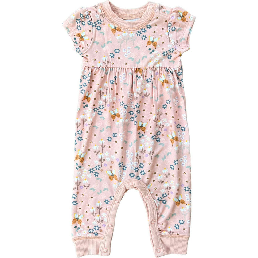 Girl's Short Sleeve Pant Romper Garden