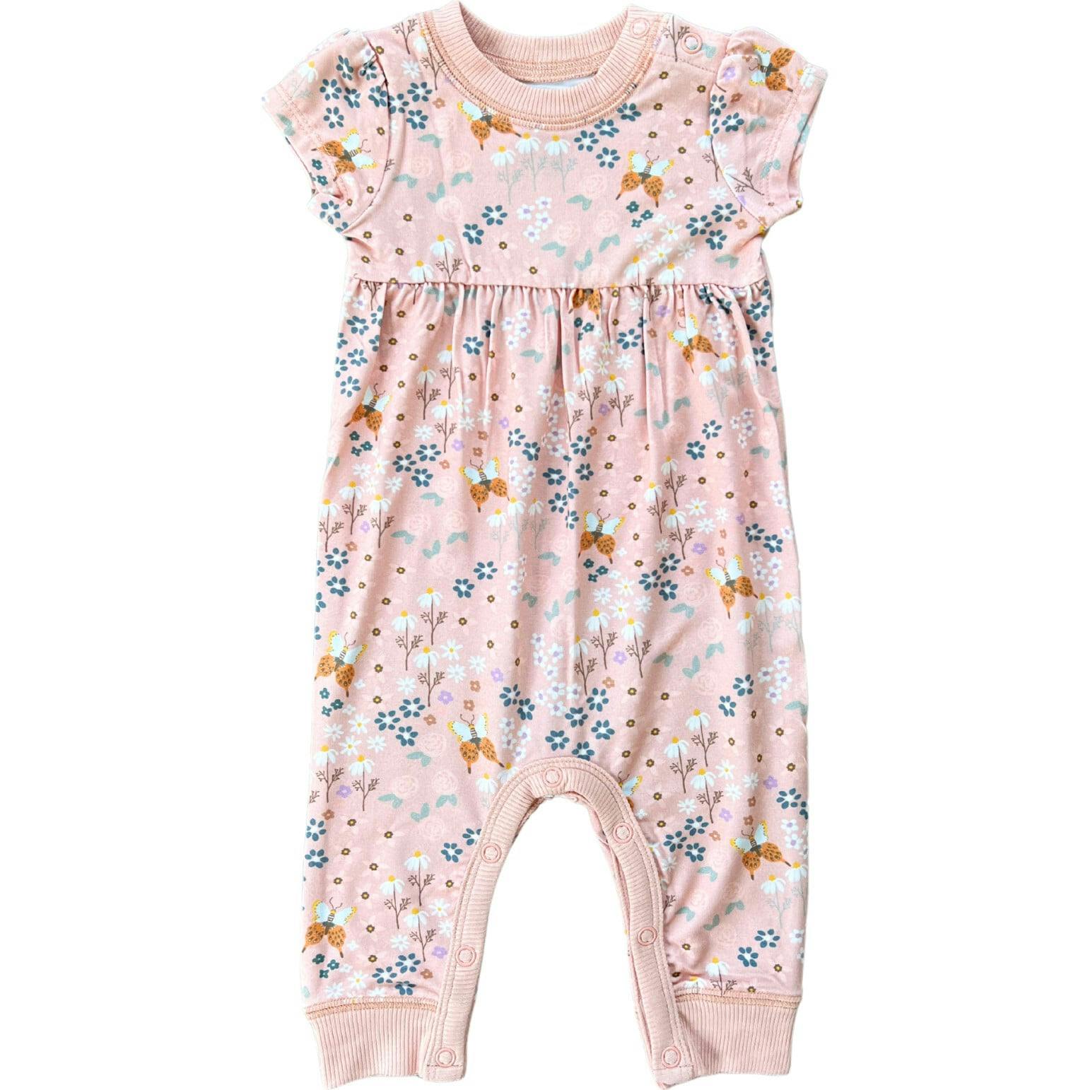 Girl's Short Sleeve Pant Romper Garden