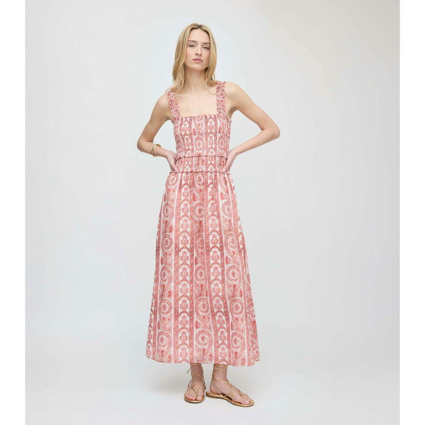 The Azalea Maxi Nap Dress - Coral Corsica Paisley