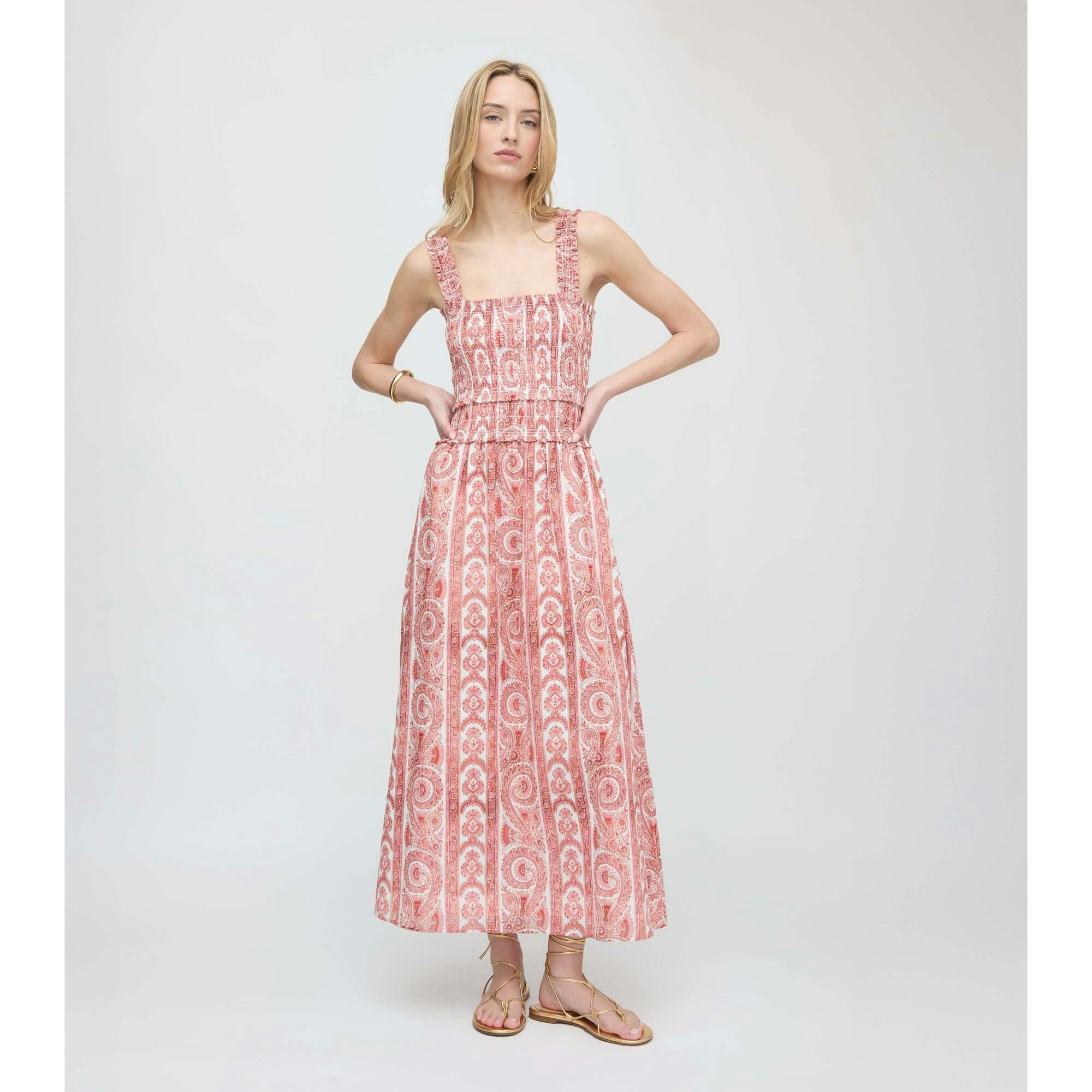 The Azalea Maxi Nap Dress - Coral Corsica Paisley