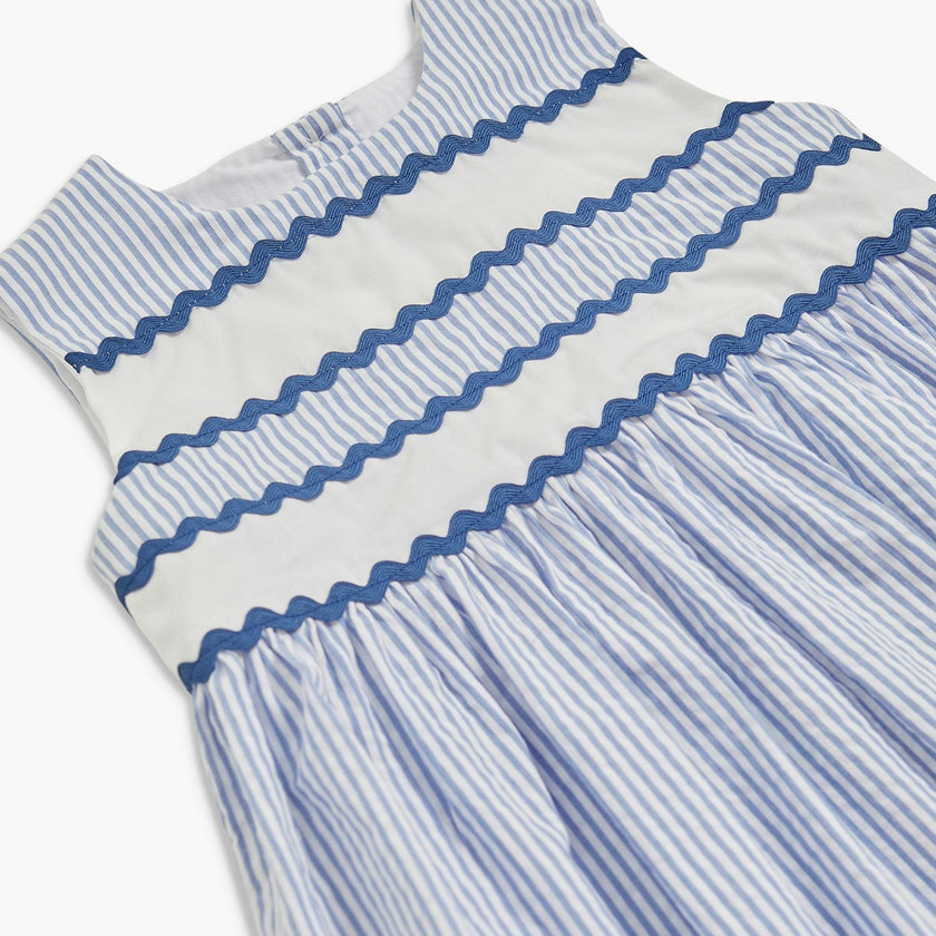 Miel Dress Blue Stripe Seersucker
