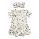 Baby Girl Short Sleeve Bodysuit Dress Set in Honey Bees