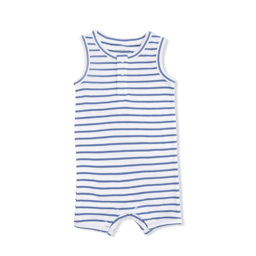 Navy Stripe - Henley Shortie Romper