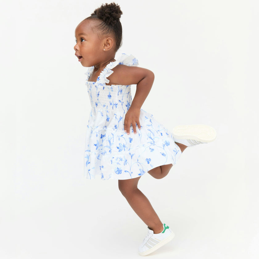 The Tiny Ellie Nap Dress - Blue Botanical