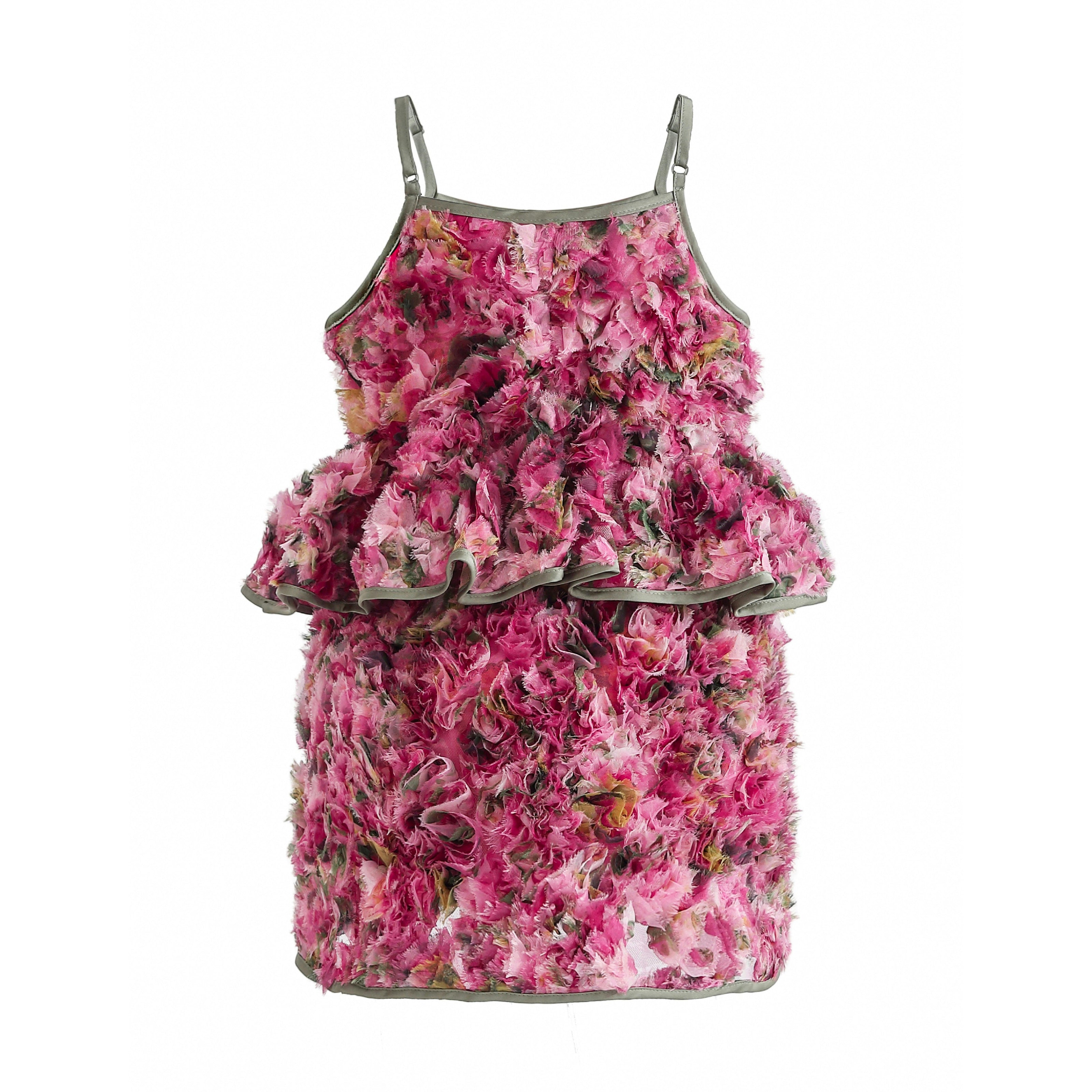Pink Zinnia Textured Skirt Set