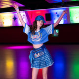 LOL Surprise! x Strawberry Shortcake Blueberry Muffin Berry Houndstooth Denim Pleat Skirt