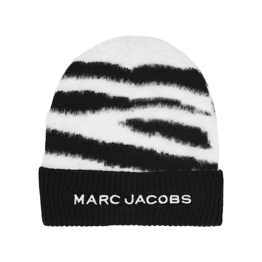 Kids Black and White Zebra Beanie