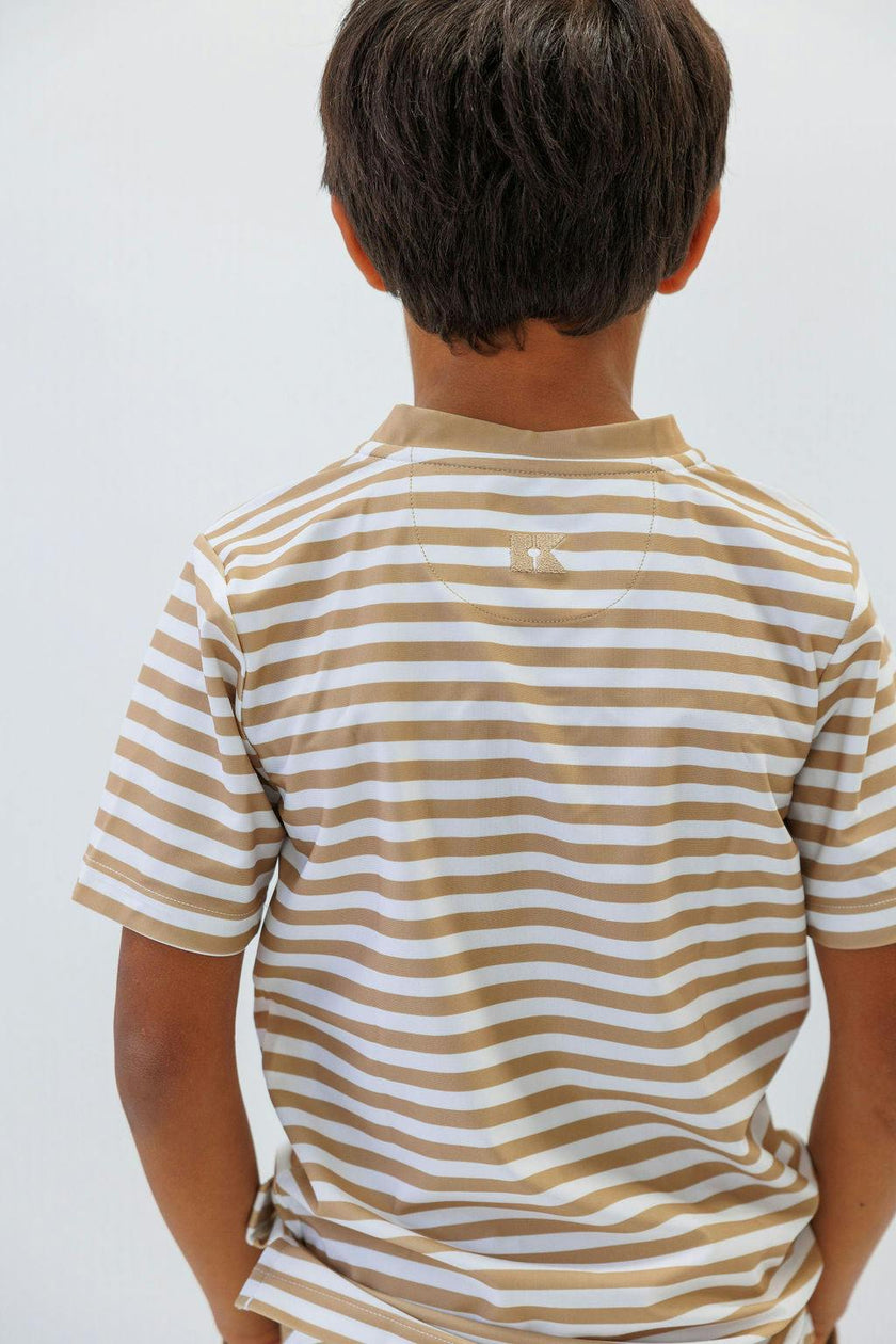 khaki/white qb stripe blade shirt