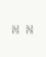 Monogram Studs in Silver