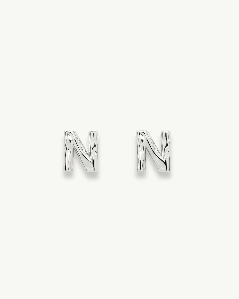 Monogram Studs in Silver