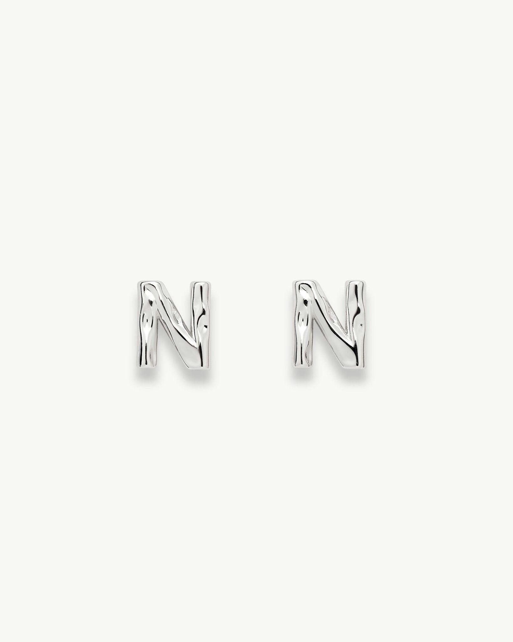 Monogram Studs in Silver