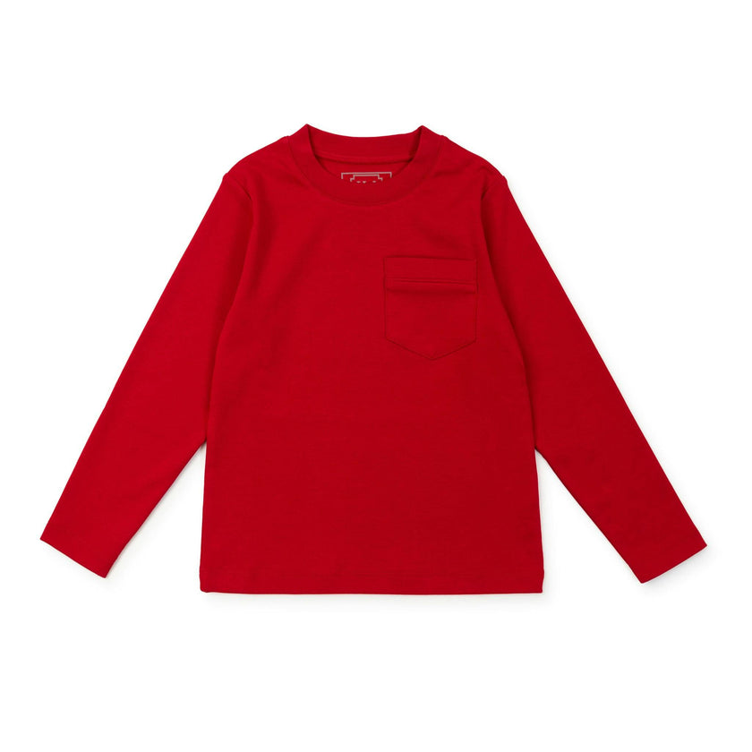 Blake Boys' Longsleeve Pocket Tshirt Seasonal Monogram options - Red