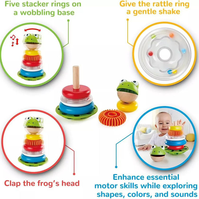 Hape: Mr. Stacking Rings - 5 Stacker Rings On A Wobbling Base